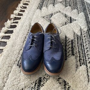 Cole Haan Blue suede wingtip oxfords size 10